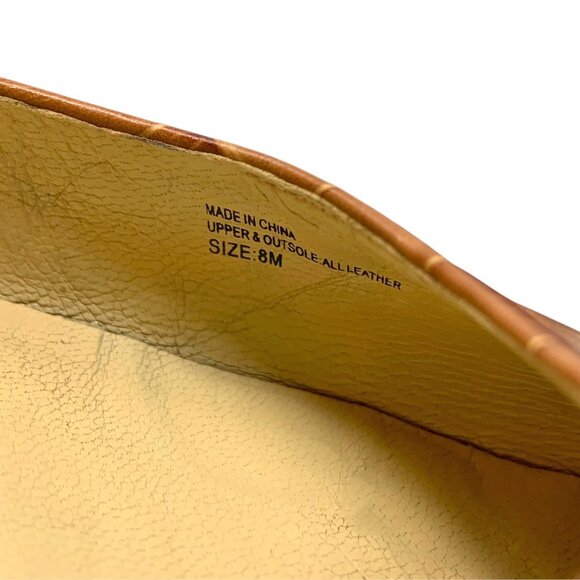 MICHAEL Michael Kors‎ Brown Croc Embossed Leather Round Toe Flats - Picture 4 of 10